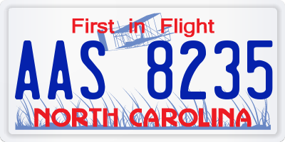 NC license plate AAS8235