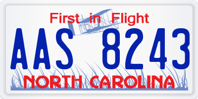 NC license plate AAS8243