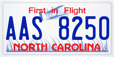 NC license plate AAS8250