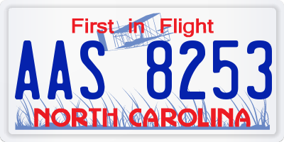 NC license plate AAS8253