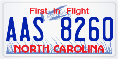 NC license plate AAS8260