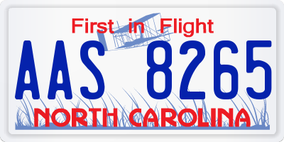NC license plate AAS8265