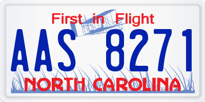NC license plate AAS8271
