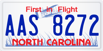 NC license plate AAS8272