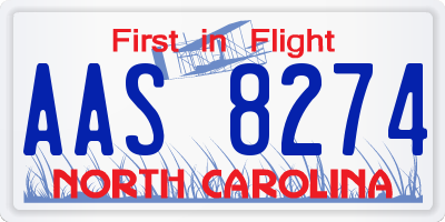 NC license plate AAS8274