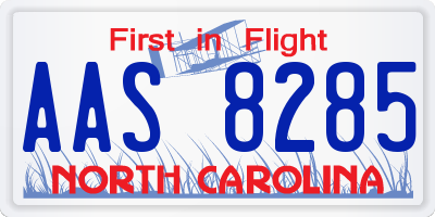 NC license plate AAS8285