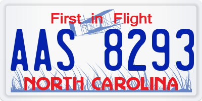 NC license plate AAS8293