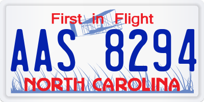 NC license plate AAS8294