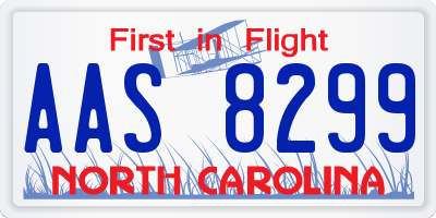 NC license plate AAS8299