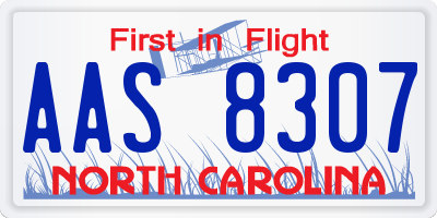 NC license plate AAS8307