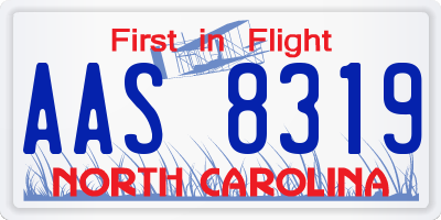 NC license plate AAS8319