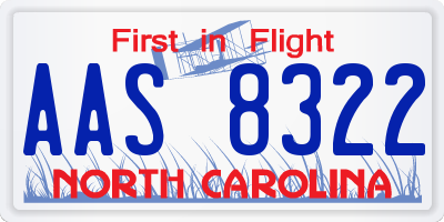 NC license plate AAS8322