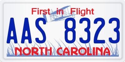 NC license plate AAS8323