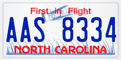 NC license plate AAS8334