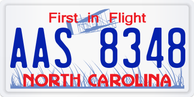 NC license plate AAS8348