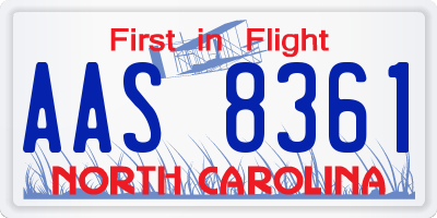 NC license plate AAS8361