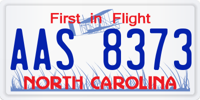 NC license plate AAS8373