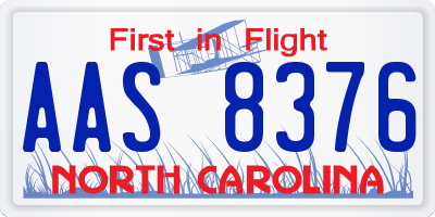 NC license plate AAS8376