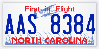 NC license plate AAS8384