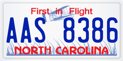NC license plate AAS8386