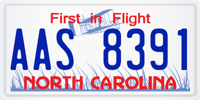 NC license plate AAS8391