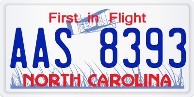 NC license plate AAS8393