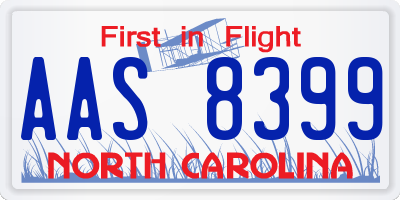 NC license plate AAS8399