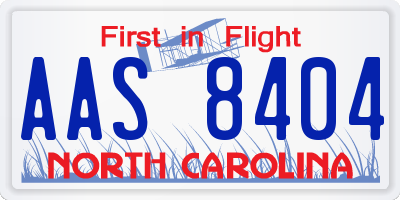 NC license plate AAS8404