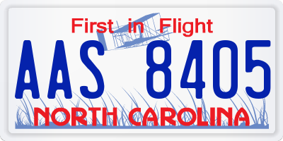 NC license plate AAS8405