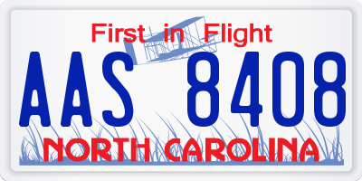 NC license plate AAS8408