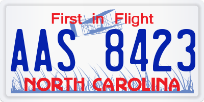 NC license plate AAS8423
