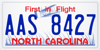 NC license plate AAS8427