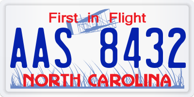 NC license plate AAS8432