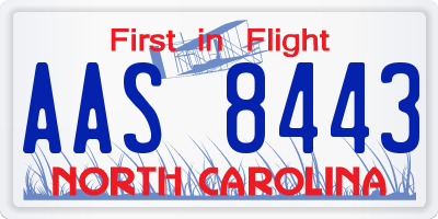 NC license plate AAS8443
