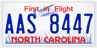 NC license plate AAS8447