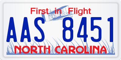 NC license plate AAS8451