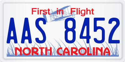 NC license plate AAS8452