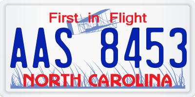 NC license plate AAS8453