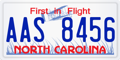 NC license plate AAS8456