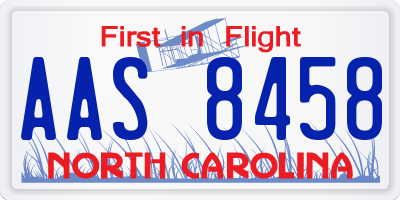NC license plate AAS8458