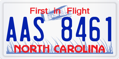 NC license plate AAS8461
