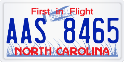 NC license plate AAS8465