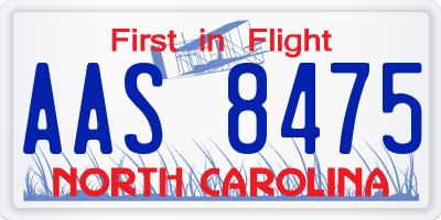 NC license plate AAS8475