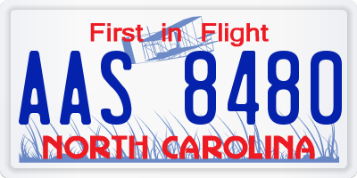 NC license plate AAS8480