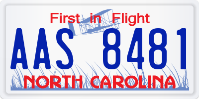 NC license plate AAS8481