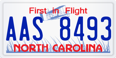 NC license plate AAS8493