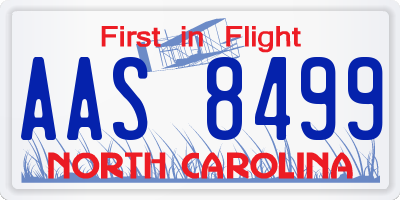 NC license plate AAS8499