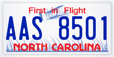 NC license plate AAS8501