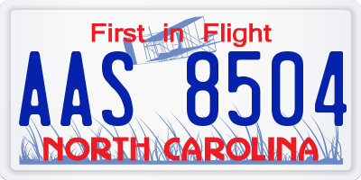 NC license plate AAS8504