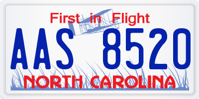 NC license plate AAS8520